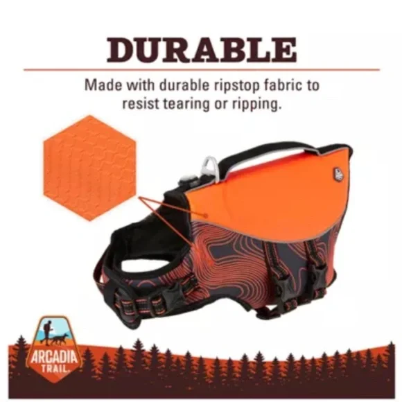 Arcadia Trail *NWT* High Visibility Flotation Aid Dog Vest Coat, Yellow - Picture 3 of 15